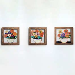 Wallity UKZM065 Pintura Decorativa en MDF con Marco (3 Piezas)